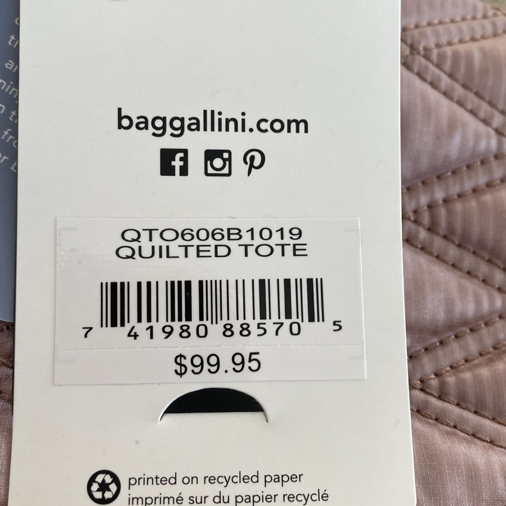 NWT $100 MSRP Baggallini Quilted Tote with RFID Protection - Picture 9 of 10